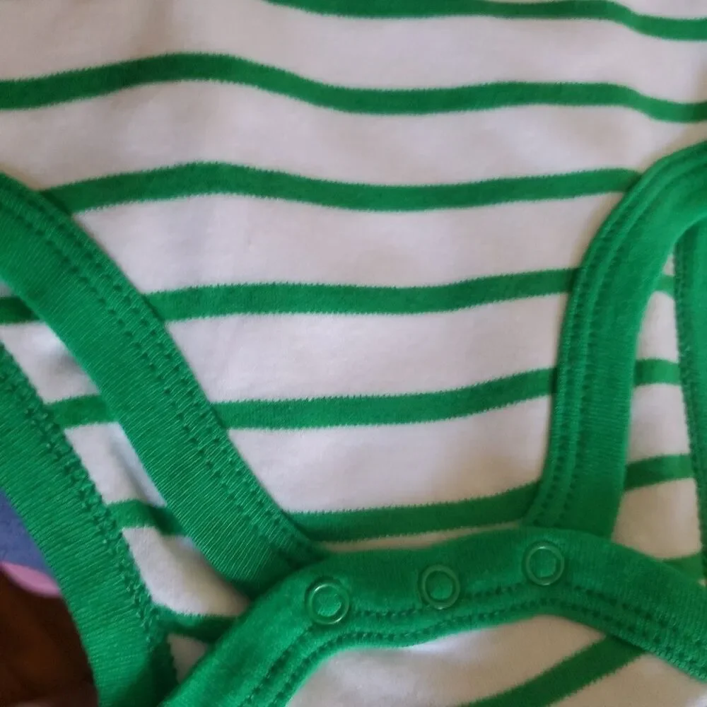 Little Me Frog Stripes Bodysuit Blue Pants + Hat 3PC Outfit Set Baby Boy 9Months